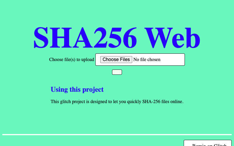 SHA256 Web