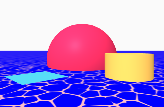 The foam is pink the water is blue
