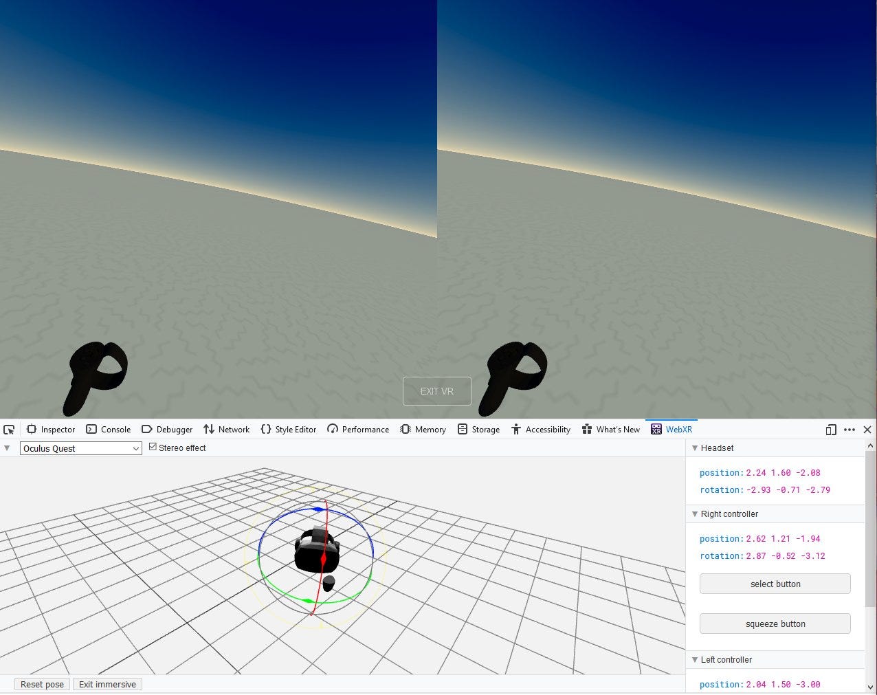 Preview image for Using VR controllers and locomotion in THREE.js