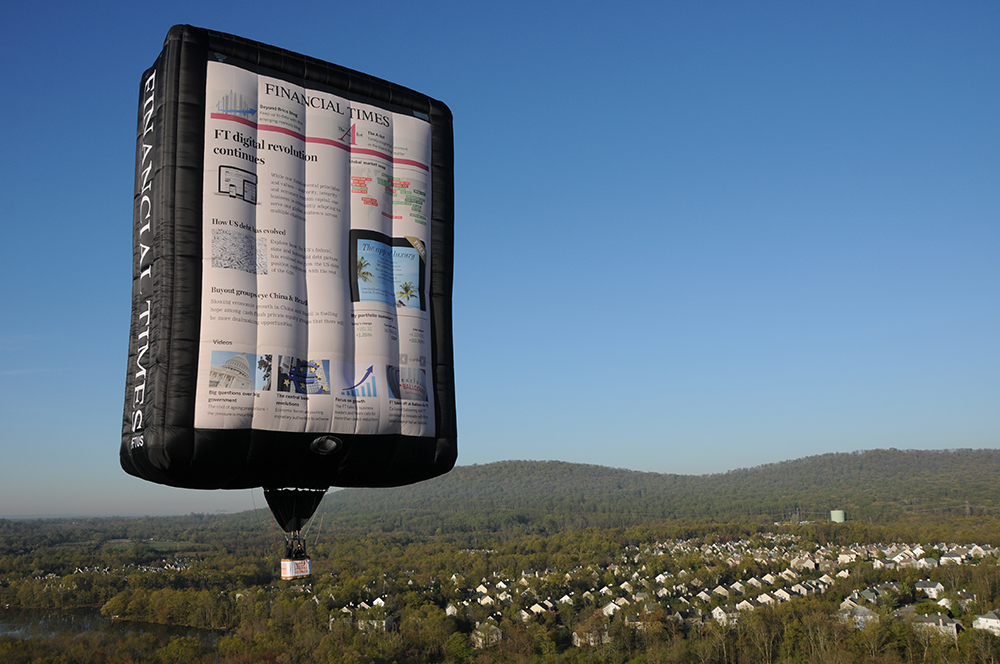 The FT Web App on a Balloon.